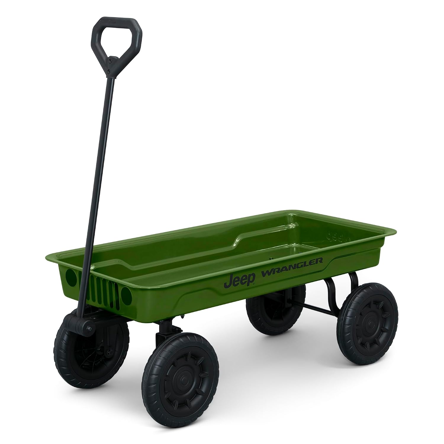 Jeep Wrangler Classic Kids Wagon by Delta Children – Rolling Utility Cart with All-Terrain Tires, Fold-Under Handle, Olive Green