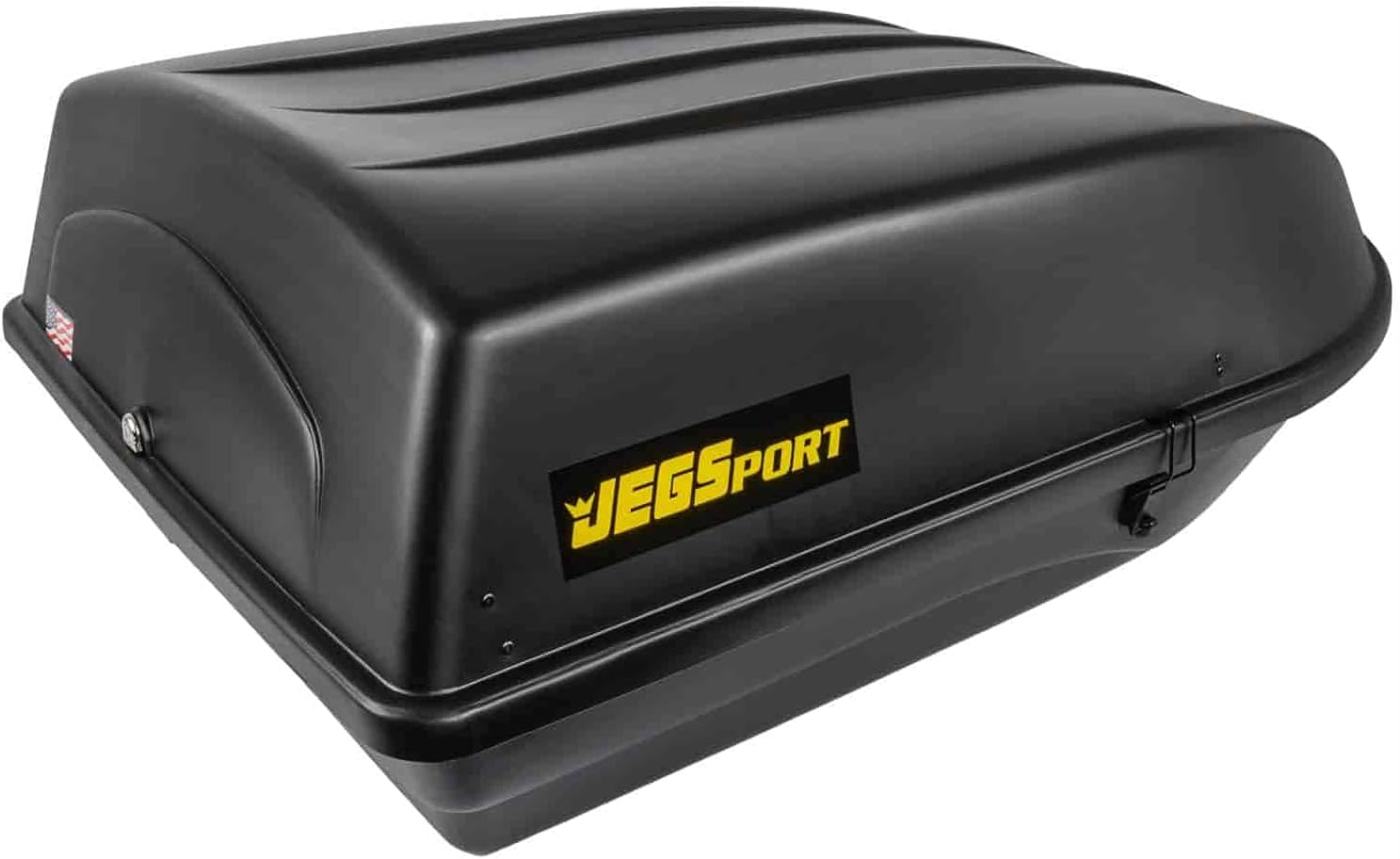 JEGS Rooftop Cargo Carrier for Car Storage – Large Roof Rack Cargo Carrier – Front Hinge/Rear Lock -18 Cubic Ft – 110 Lb Capacity – Aero Design