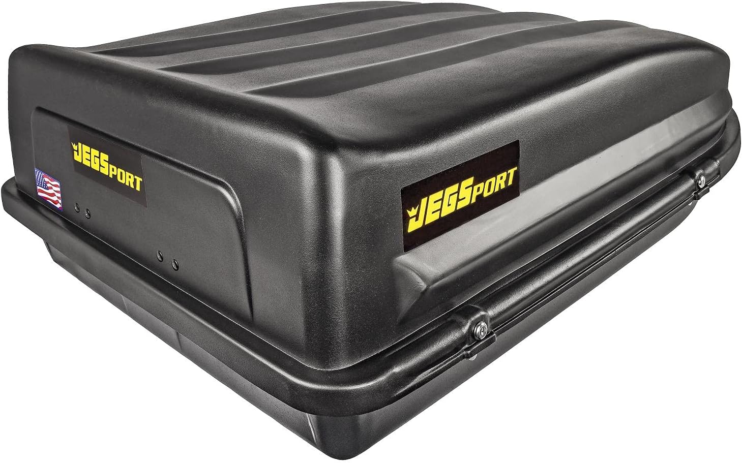 JEGS Rooftop Cargo Carrier for Car Storage – Large Roof Rack Style Carrier – Heavy Duty – 18 Cubic Ft – 110 Lb Capacity – Aero Hard Shell