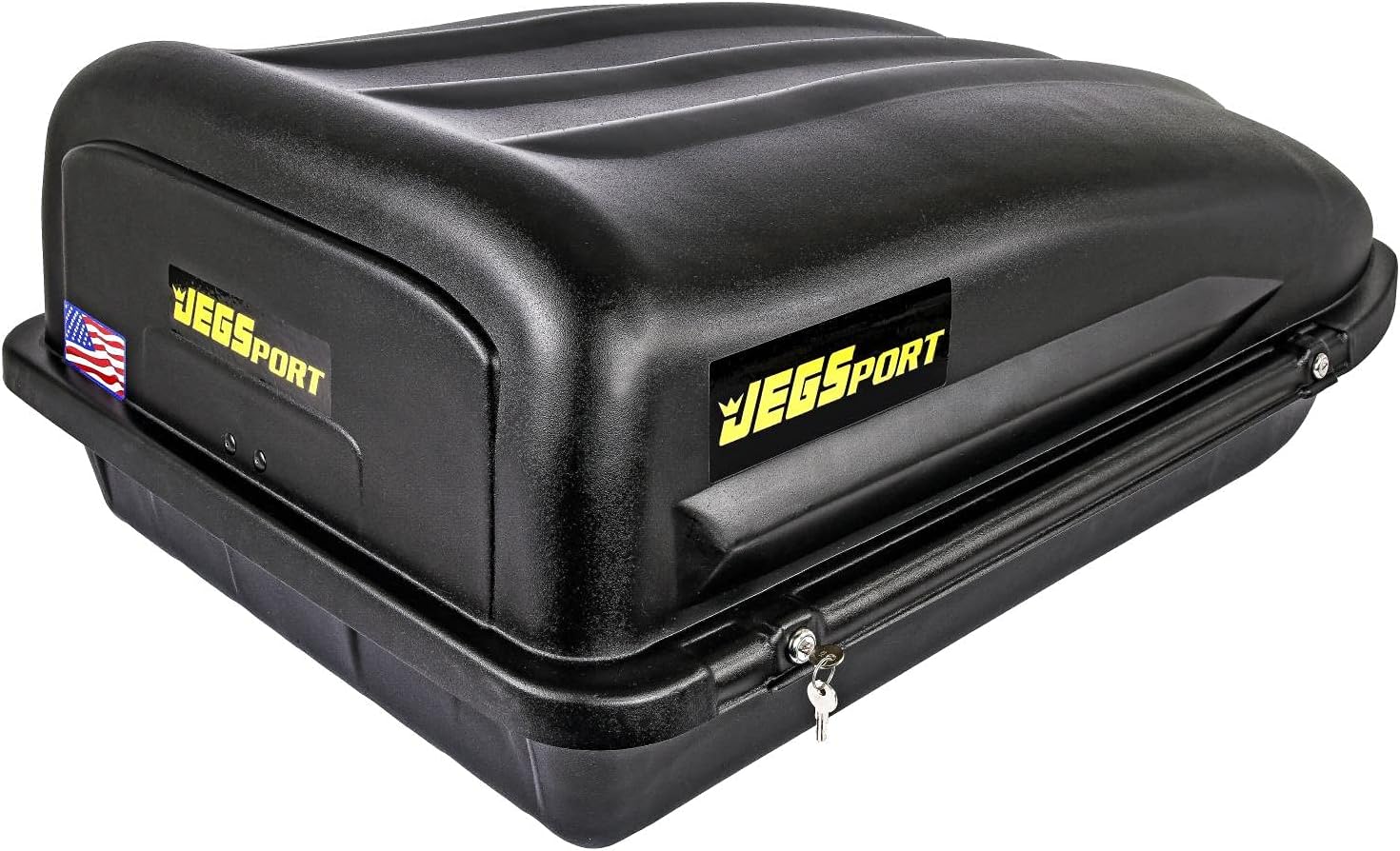 JEGS Rooftop Cargo Carrier for Car Storage, Small Roof Rack Cargo Carrier, Heavy Duty Weatherproof Storage, 10 Cubic Ft, 110 Lb, Aero Design