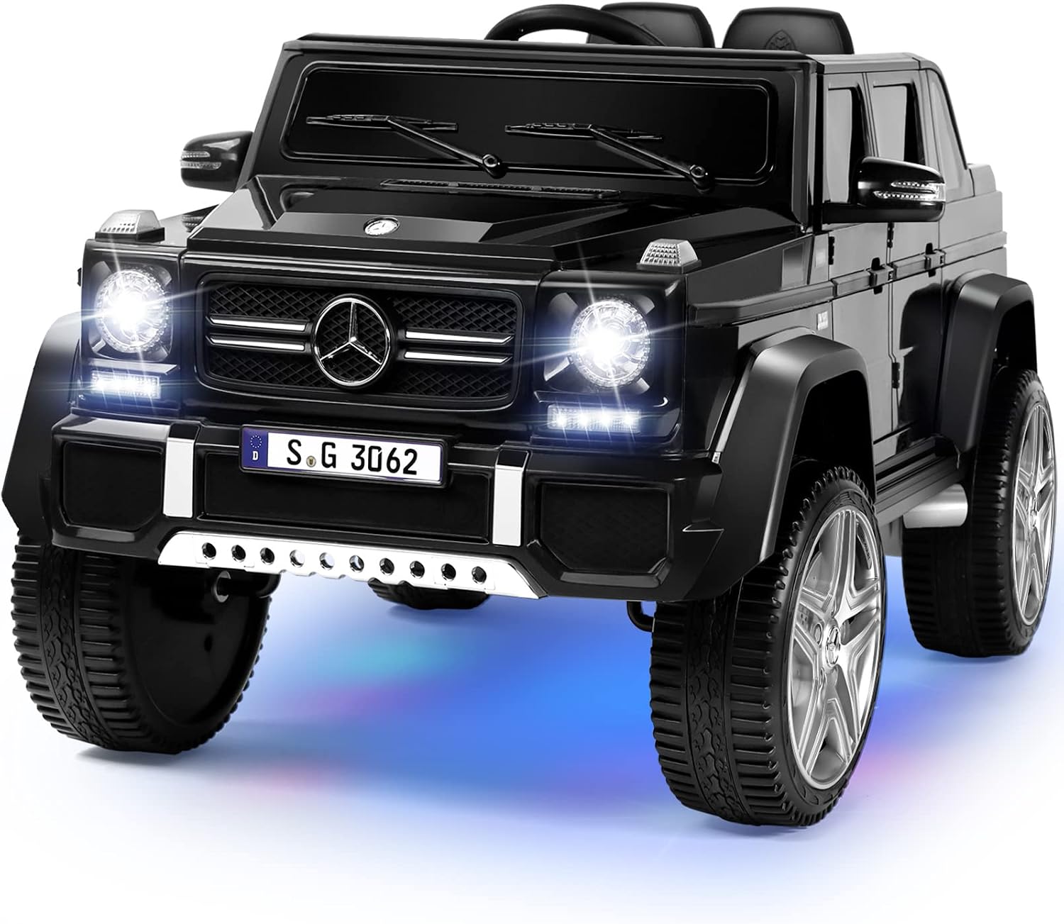JOYLDIAS Mercedes-Benz Maybach G650S Ride On Car – 12V Battery, Remote Control, 2 Motors, 3 Speeds, Music & LED Lights, Black