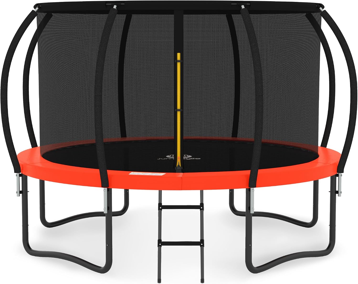 JUMPZYLLA Trampoline Outdoor 10FT – ASTM Approved with Enclosure, Ladder & Anti-Rust Frame for Kids & Adults – Red
