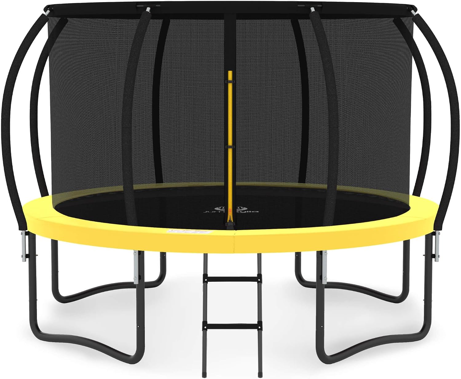JUMPZYLLA Trampoline Outdoor 10FT – ASTM Approved with Enclosure, Ladder & Anti-Rust Frame for Kids & Adults – Yellow