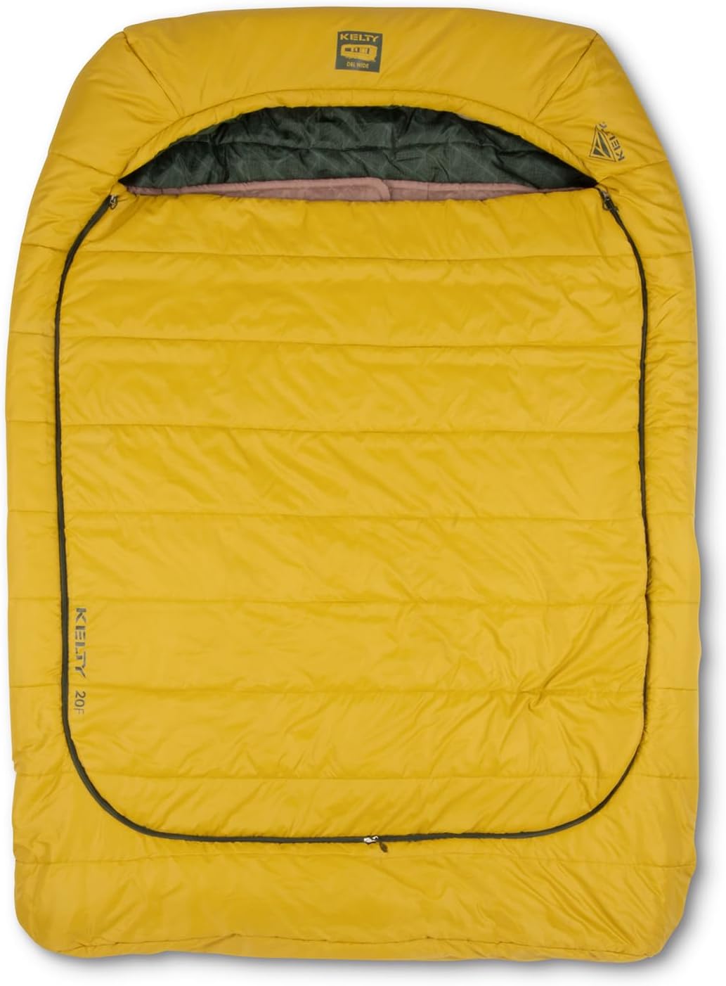 Kelty Tru.Comfort Doublewide 20 Degree Sleeping Bag – Two Person Synthetic Camping Sleeping Bag for Couples & Family Camping – Olive Oil