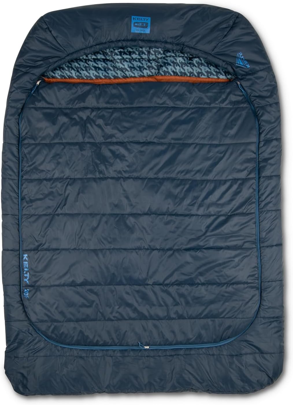 Kelty Tru.Comfort Doublewide 20 Degree Sleeping Bag – Two Person Synthetic Camping Sleeping Bag for Couples & Family Camping – Pageant Blue