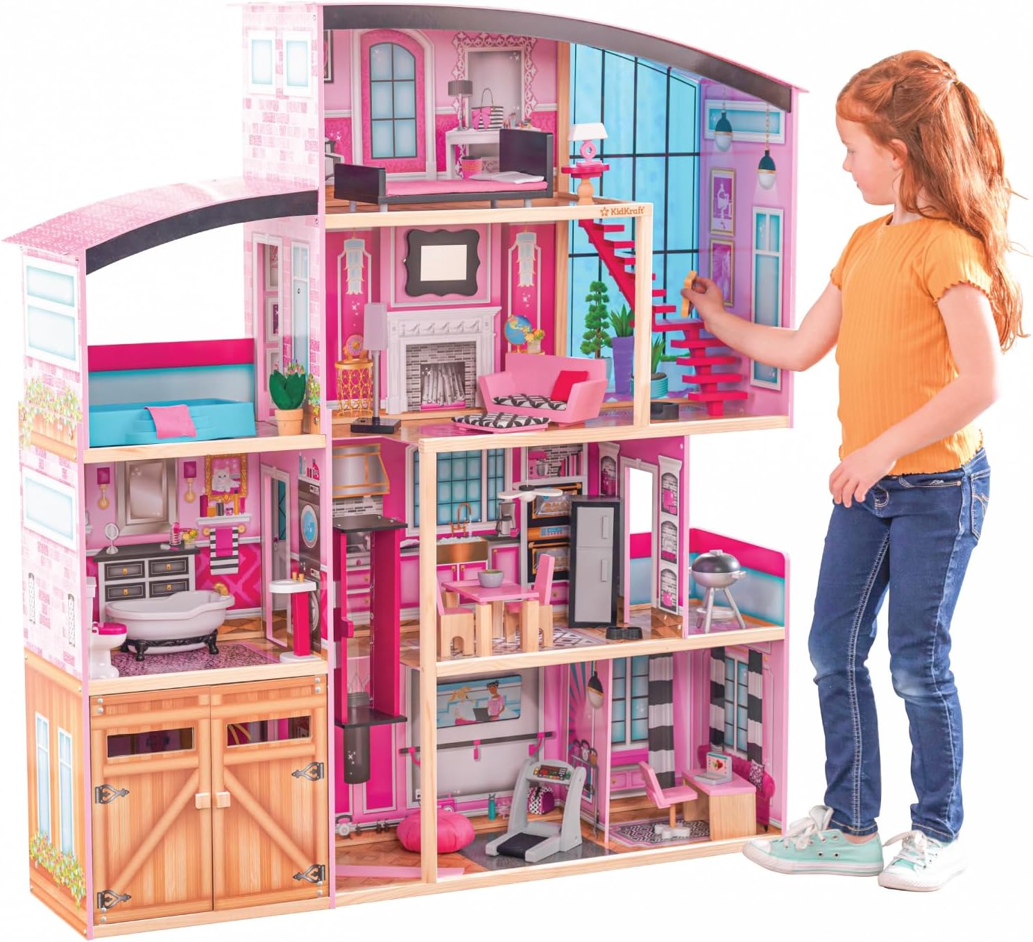KidKraft Wooden Dollhouse Shimmer Mansion for 12″ Dolls