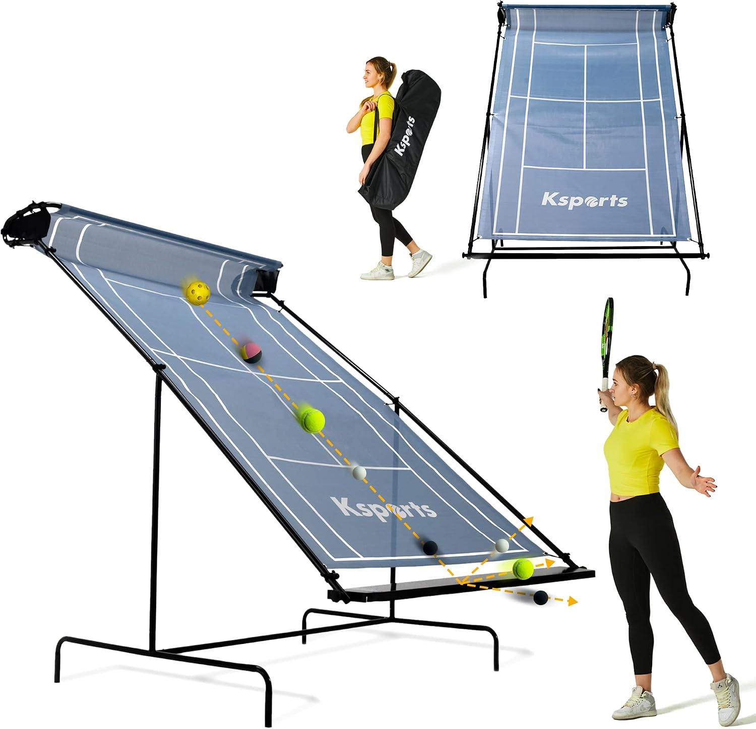 Ksports Portable Indoor Outdoor Weatherproof Tennis Rebounder Net with Carry Bag