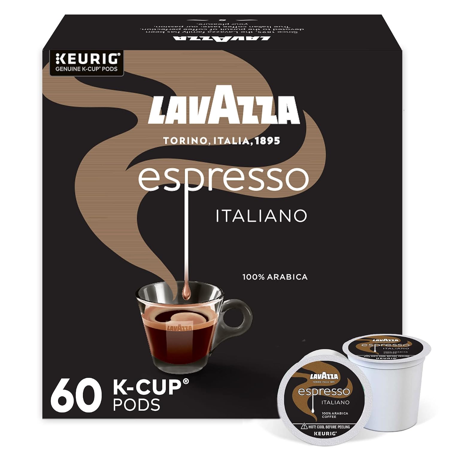 Lavazza Espresso Italiano Single-Serve Coffee K-Cups for Keurig Brewer, Medium Roast, Espresso Italiano ,Value Pack, 10 Count (Pack of 6)