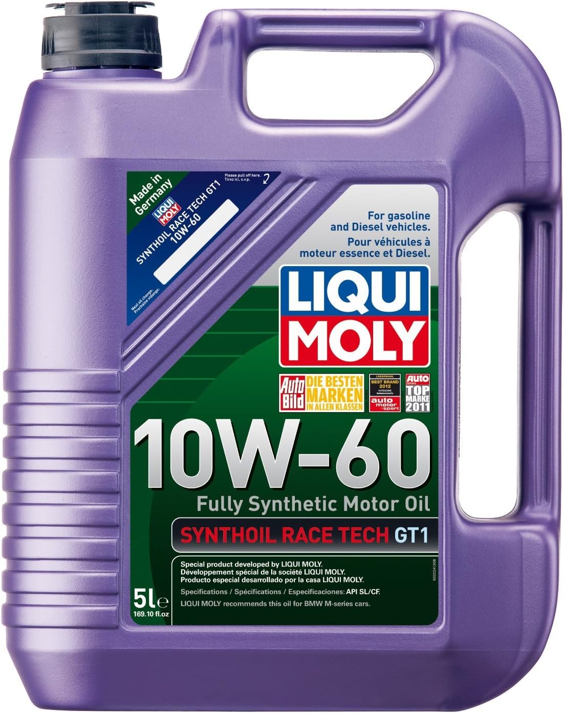 Liqui Moly 2024-4PK Synthoil Race Tech GT1 10W-60 Motor Oil – 5 Liter, (Pack of 4)