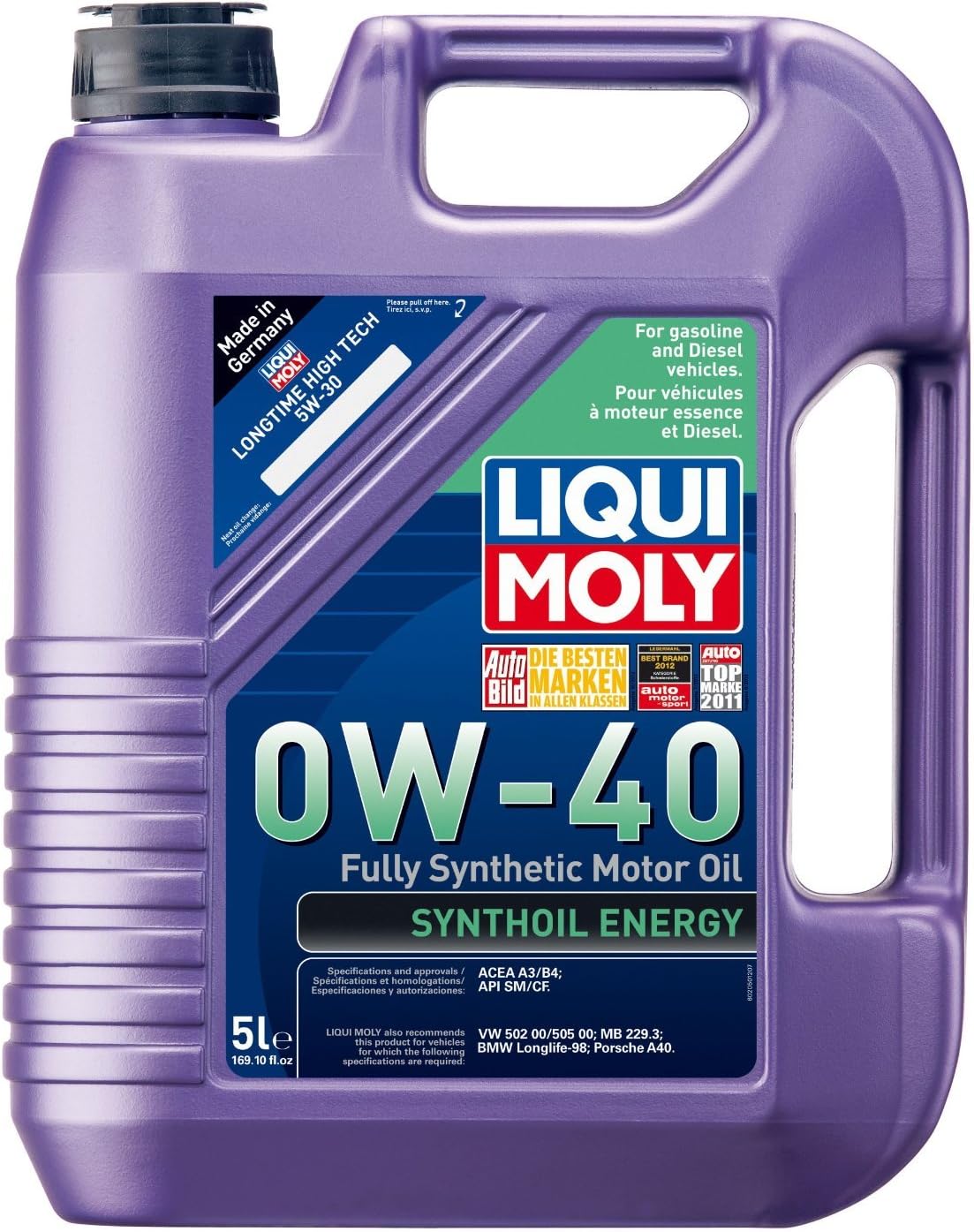 Liqui Moly 2050-4PK Synthoil Energy 0W-40 Motor Oil – 5 Liter, (Pack of 4)