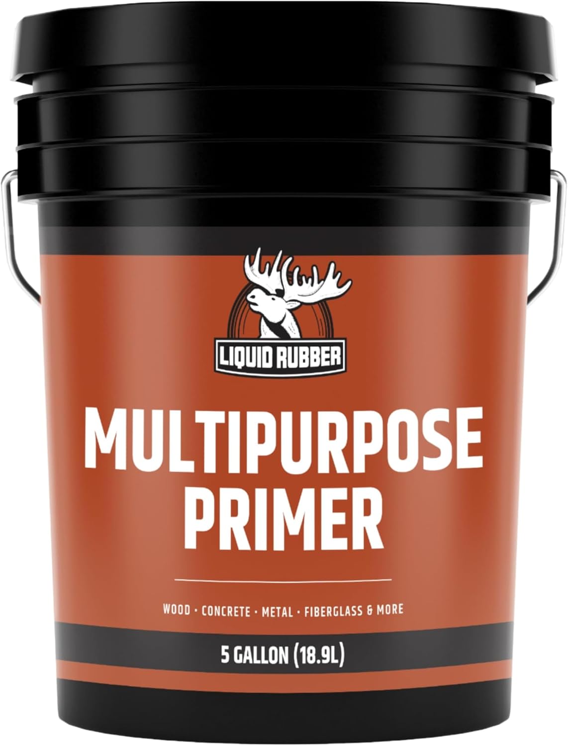 Liquid Rubber Multi-Purpose Primer – Use on Concrete and Wood, Water-Based Non-Toxic and Fast Drying, Easy to Apply, 5 Gallon