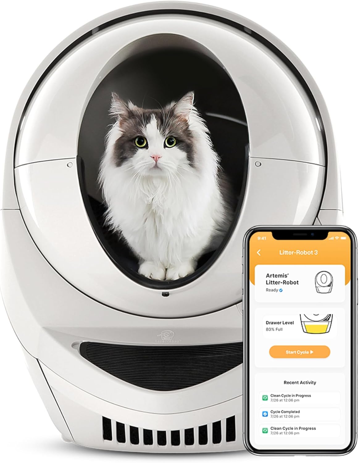 Litter-Robot 3 Connect by Whisker Beige – Automatic Self Cleaning Cat Litter Box, Odor Control, Works with Almost Any Clumping Litter