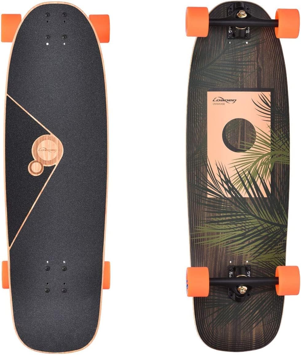 Loaded Boards Omakase Bamboo Longboard Skateboard Complete, Orangatang Stimulus 70mm 80a Wheels, Palm Color