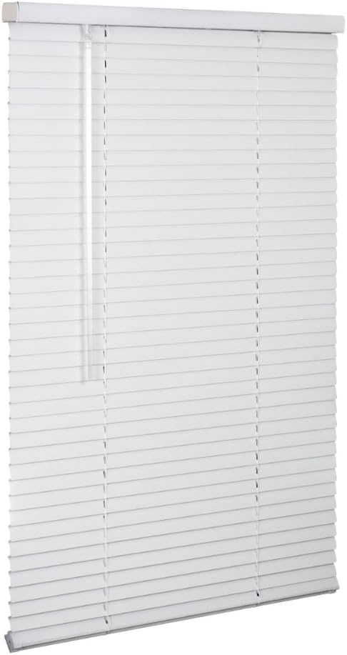 LOTUS & WINDOWARE Cordless 1″ Aluminum Mini Blind 83″ Wide x 48″ Long, White, Room Darkening Metal Indoor Window Blinds for Home and Office