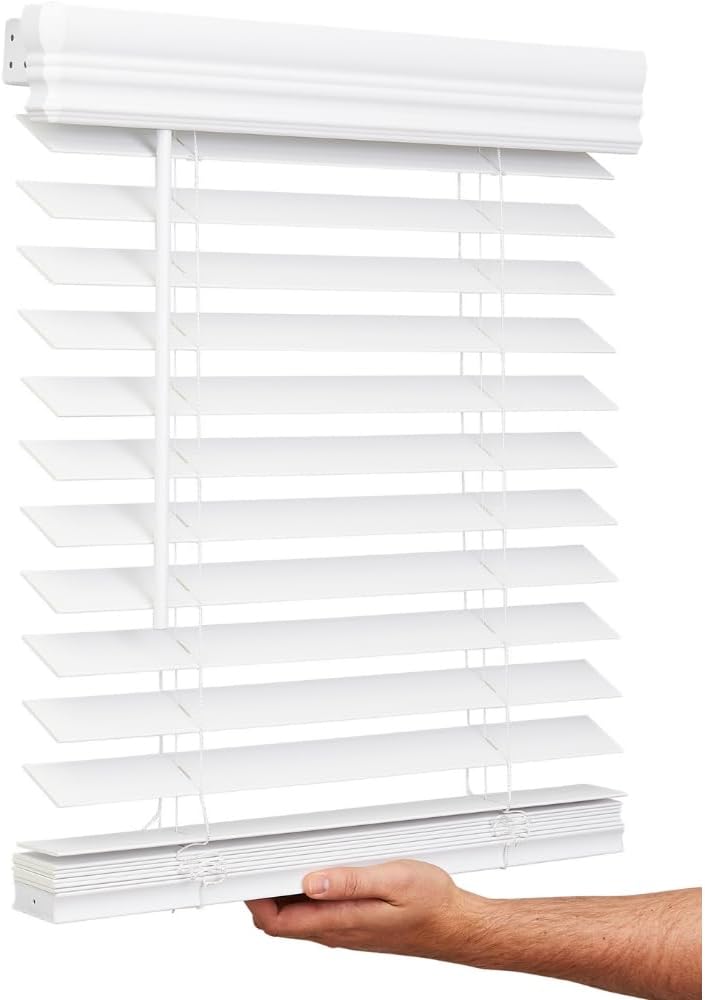 Lotus & Windoware Cordless, 2 Inch Faux Wood Blind, 81″ Wide x 60″ Long, Window Blinds, Blinds & Shades, Blinds