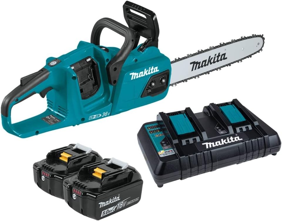 Makita XCU07PT 18V X2 (36V) LXT Lithium-Ion Brushless Cordless (5.0Ah) 14″ Chain Saw Kit, Teal
