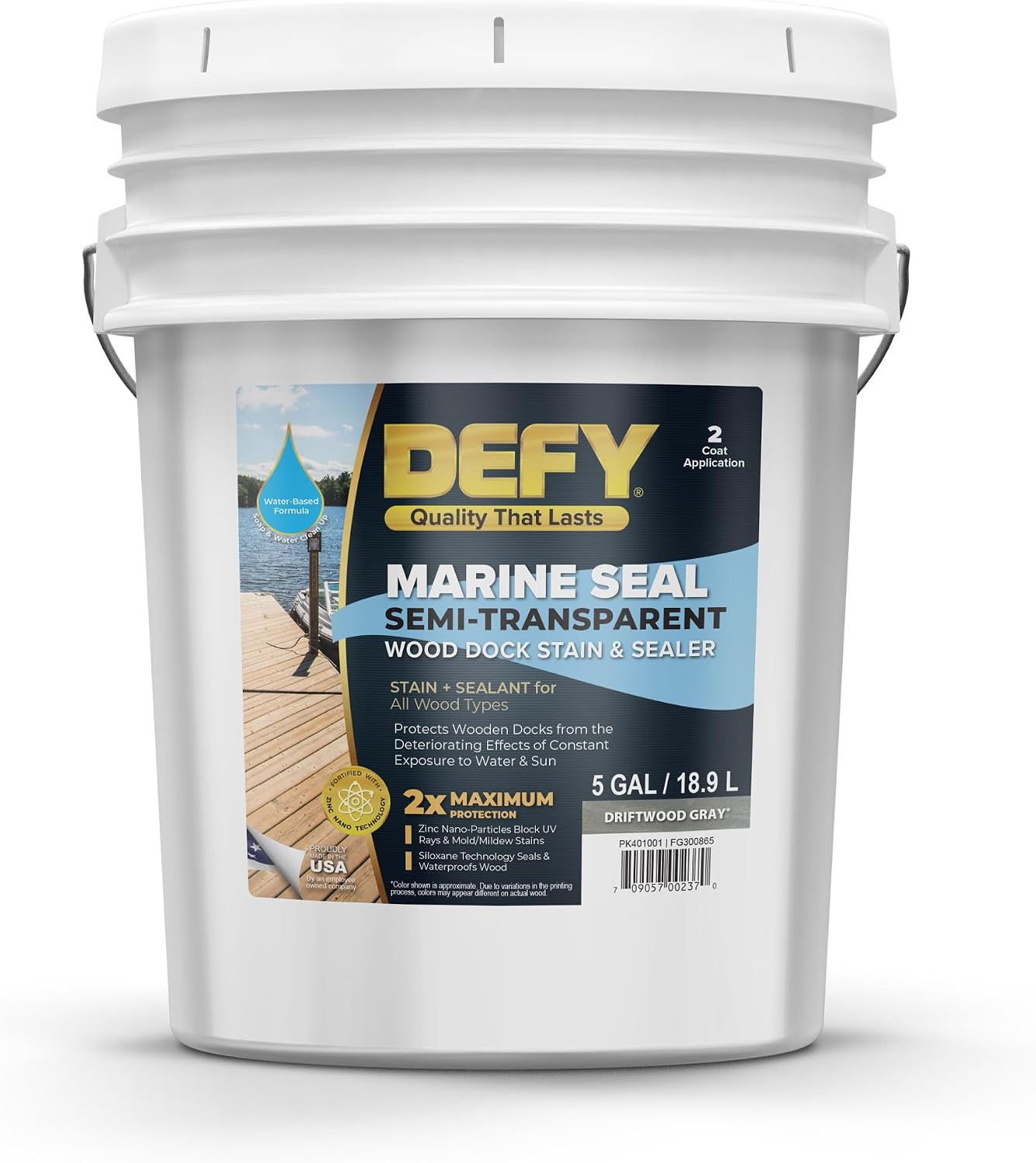 Marine Seal Wood Dock Stain & Sealer – Driftwood Gray, 5 Gallon