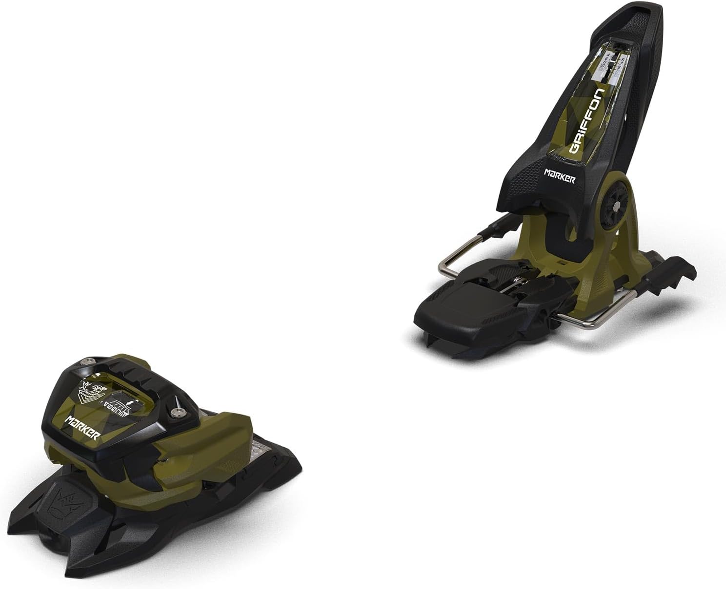 Marker Griffon 13 Ski Bindings, DIN 4.0-13.0 – Triple Pivot Elite 3 Toe System, Great for Freeride, Freestyle, Park & Pipe, 120 mm – Olive Green