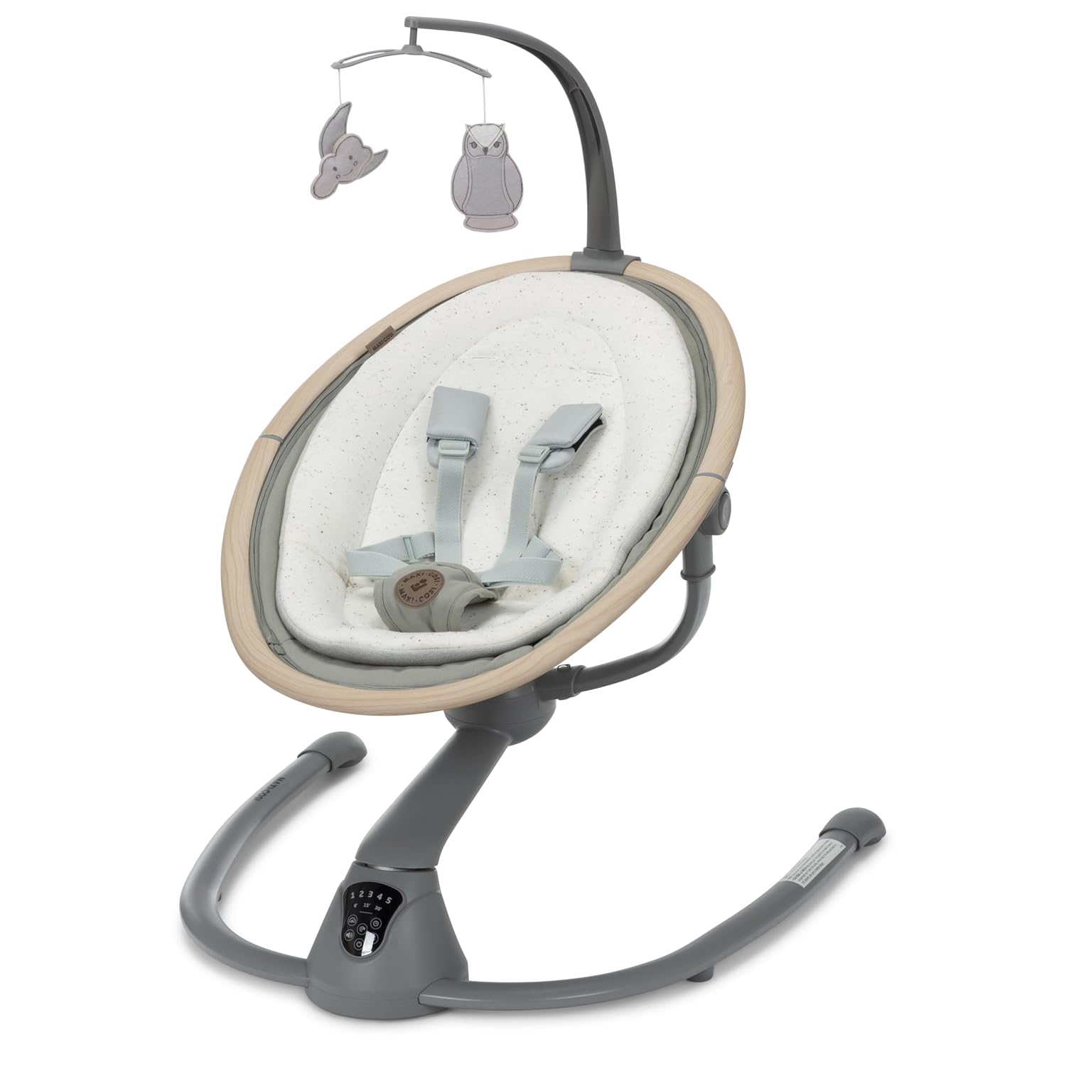 Maxi-Cosi Cassia Baby Swing – Smart, Portable, Foldable, 360 Rotation with Music, Classic Green