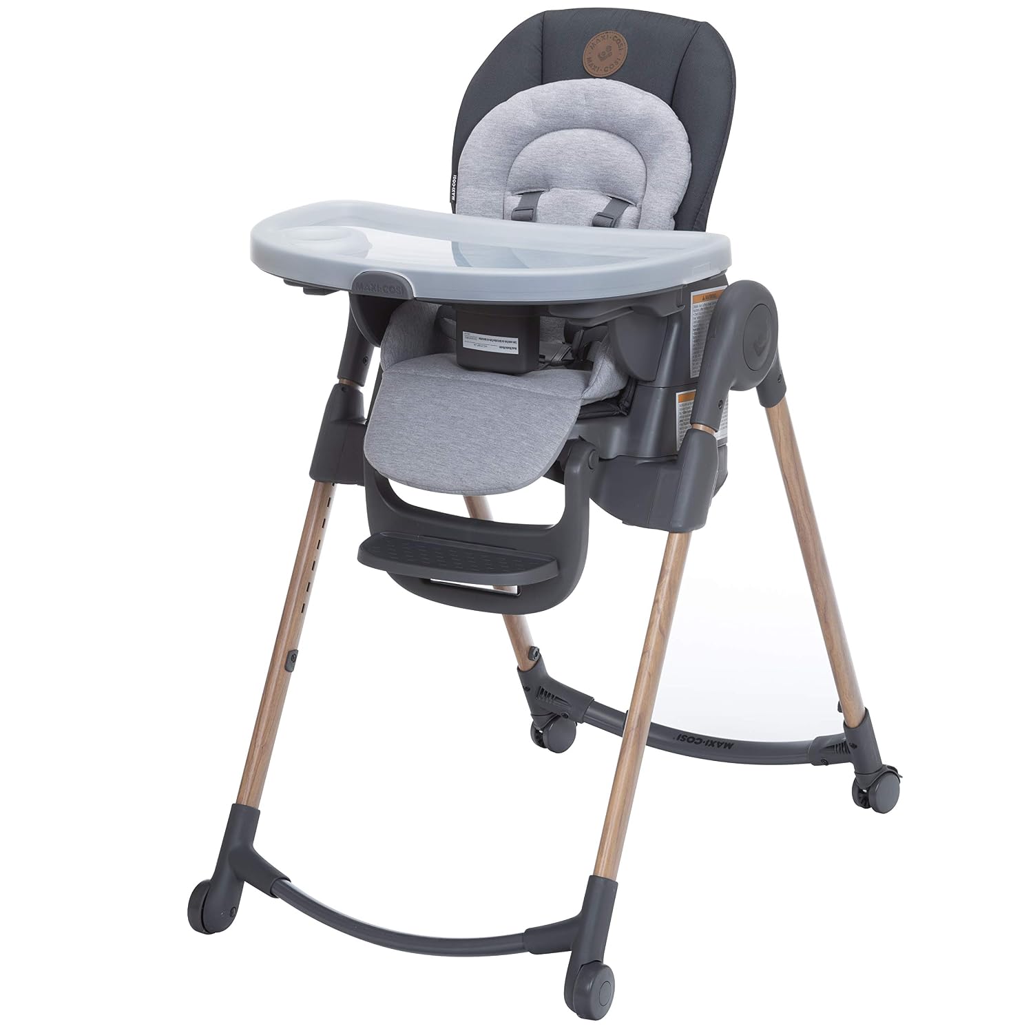 Maxi-Cosi Minla 6-in-1 High Chair for Babies & Toddlers, Portable Foldable Highchair, EcoCare Fabric, 9 Heights, 5 Reclines, 4 Tray Positions, Classic Oat