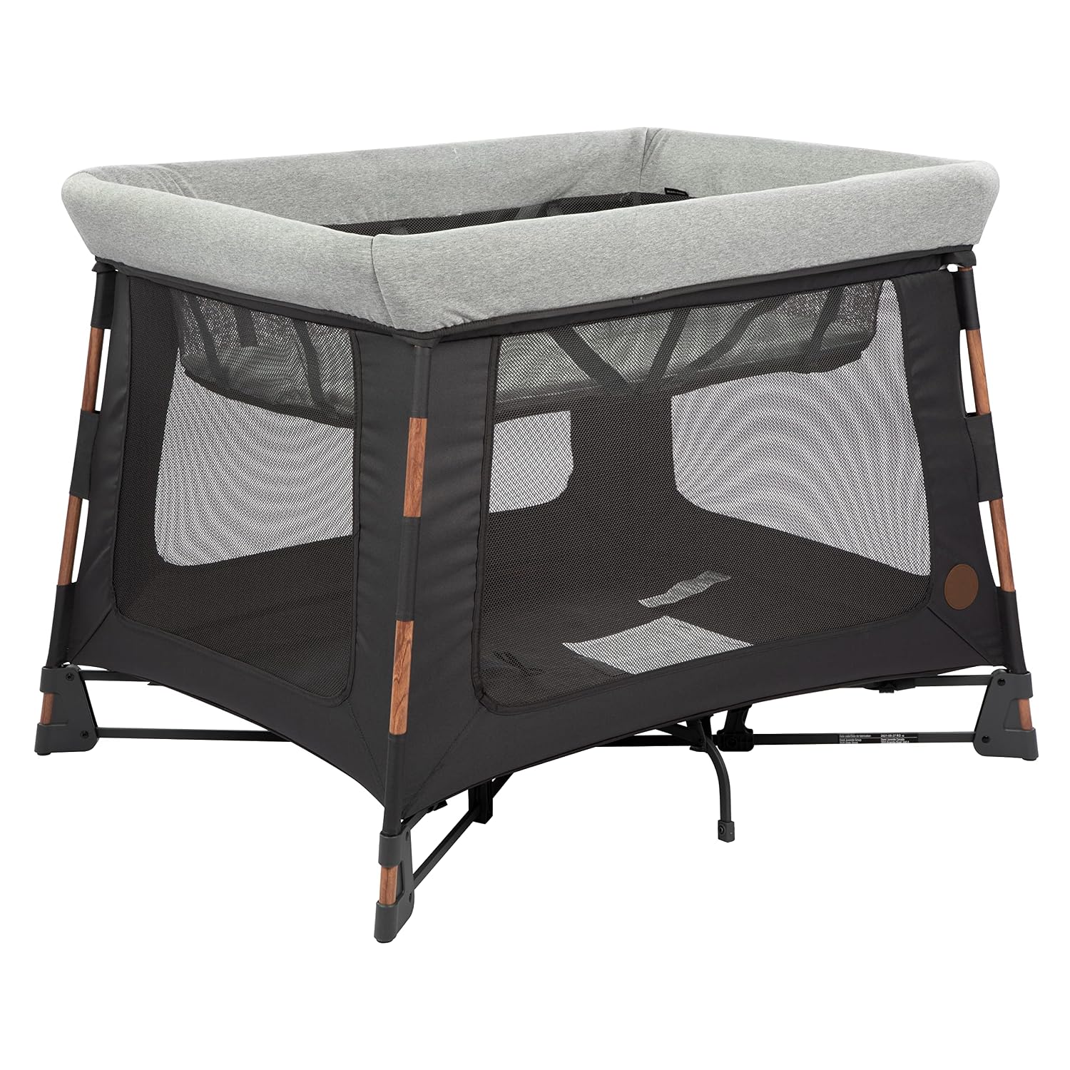 Maxi-Cosi Swift Lightweight Portable Playard, 1-Step Fold PlaypenWith Travel Bag, 2-Stage Mattress for Newborn to Toddlers, Essential Graphite