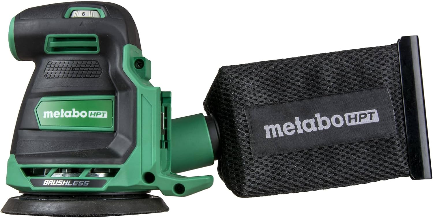 Metabo HPT 18V MultiVolt Cordless 5-Inch Random Orbit Sander, Tool Only – No Battery, Variable Speed, Brushless Motor, Electric Brake, SV1813DAQ4