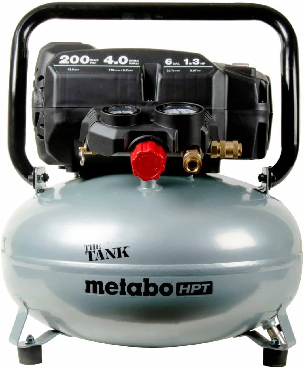 Metabo HPT Air Compressor, THE TANK, 200 PSI 6-Gallon Portable Pancake Compressor for Framing, Roofing, Finish & Brad Nailers – EC914S