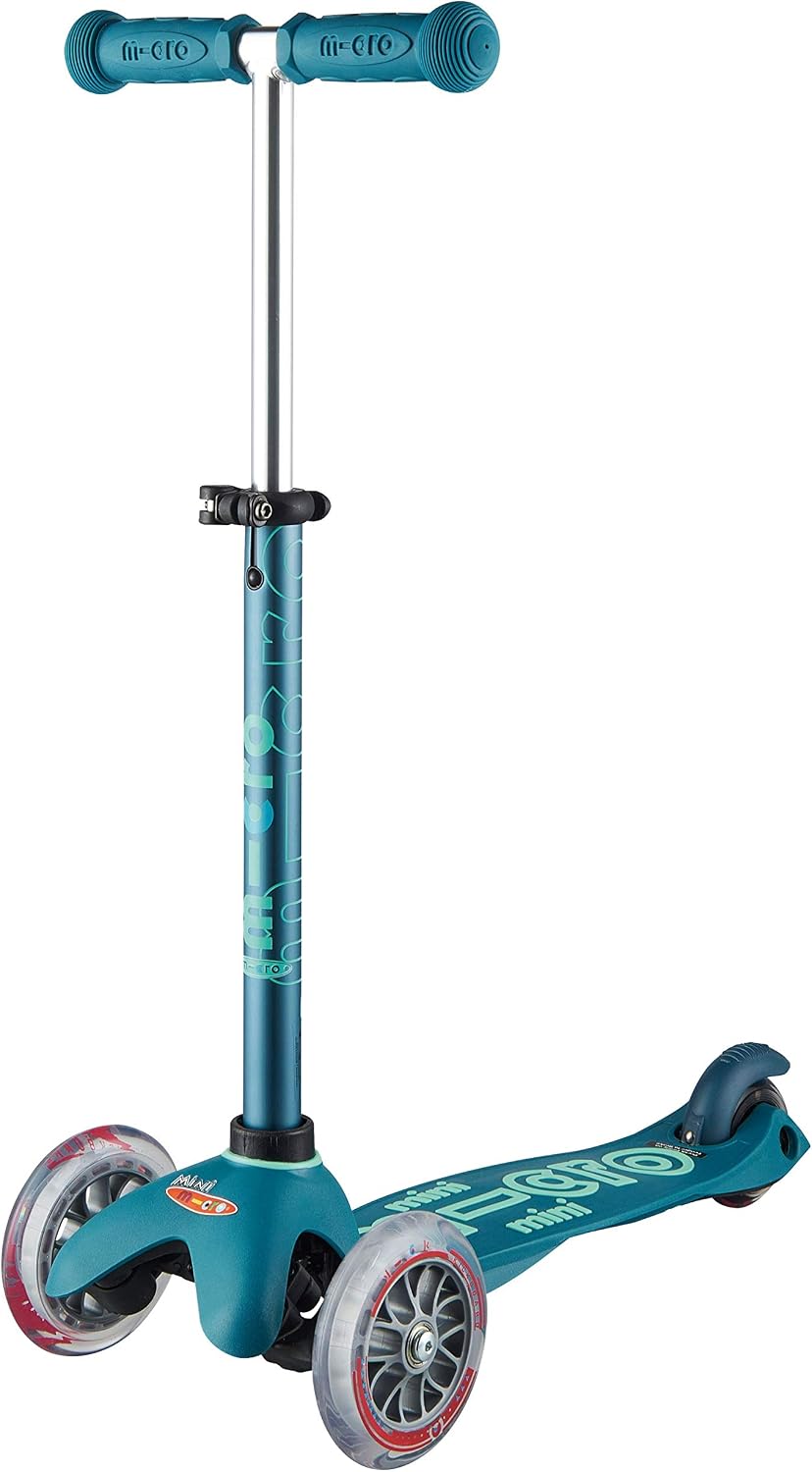 Micro Kickboard – Mini Deluxe – Three Wheeled, Lean-to-Steer Swiss-Designed Micro Scooter – Ice Blue