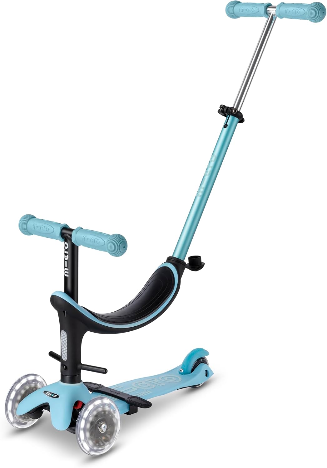 Micro Kickboard – Mini2Grow LED Wheels – 4in1 Scooter – Lean-to-Steer, Swiss Designed Micro Scooter for Kids, Ages 1-6, Blue