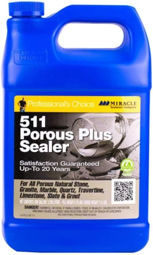 Miracle Sealants 511 Porous Plus Premium Penetrating Sealer for Countertops, Stone & Tile, Gallon