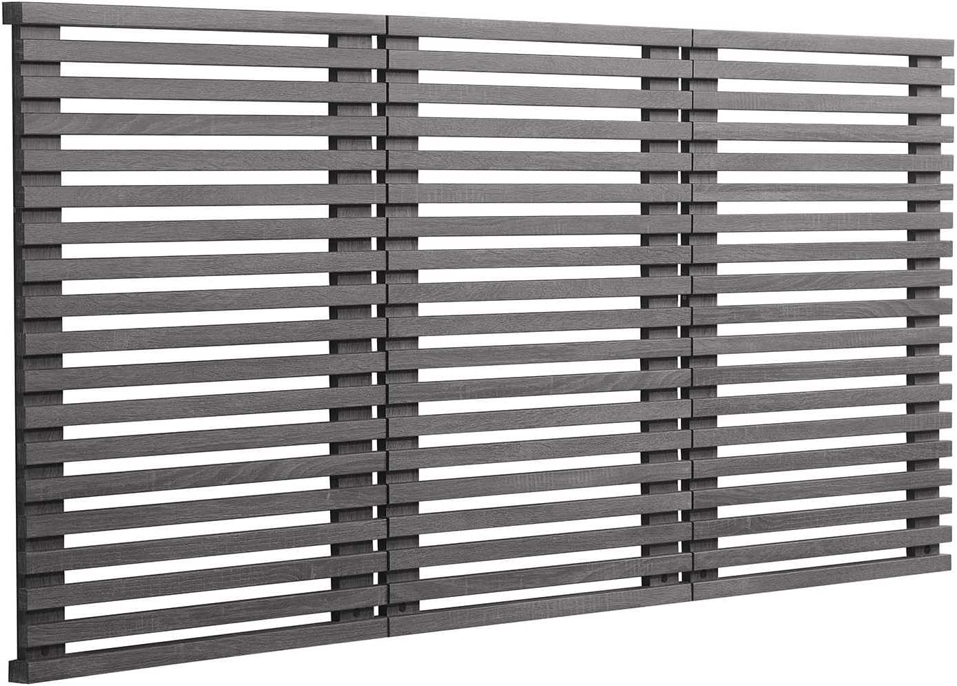 Modway Render Mid-Century Modern Wall-Mount Headboard in Charcoal, Queen (U.S. Standard)