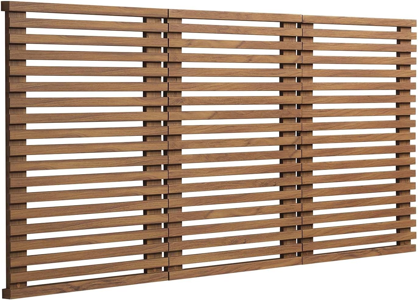 Modway Render Mid-Century Modern Wall-Mount Headboard in Walnut, Queen (U.S. Standard)