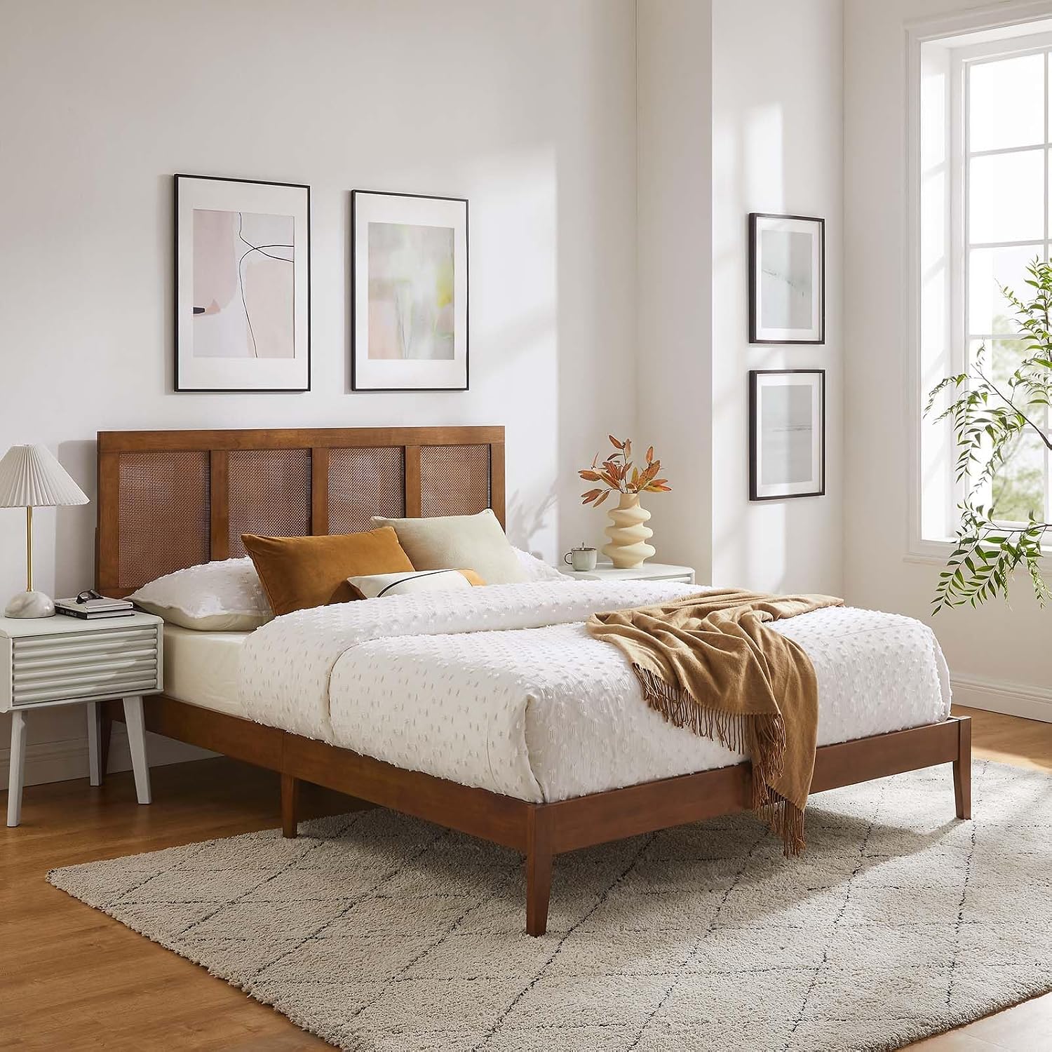 Modway Sirocco Platform Bed, Queen, Walnut