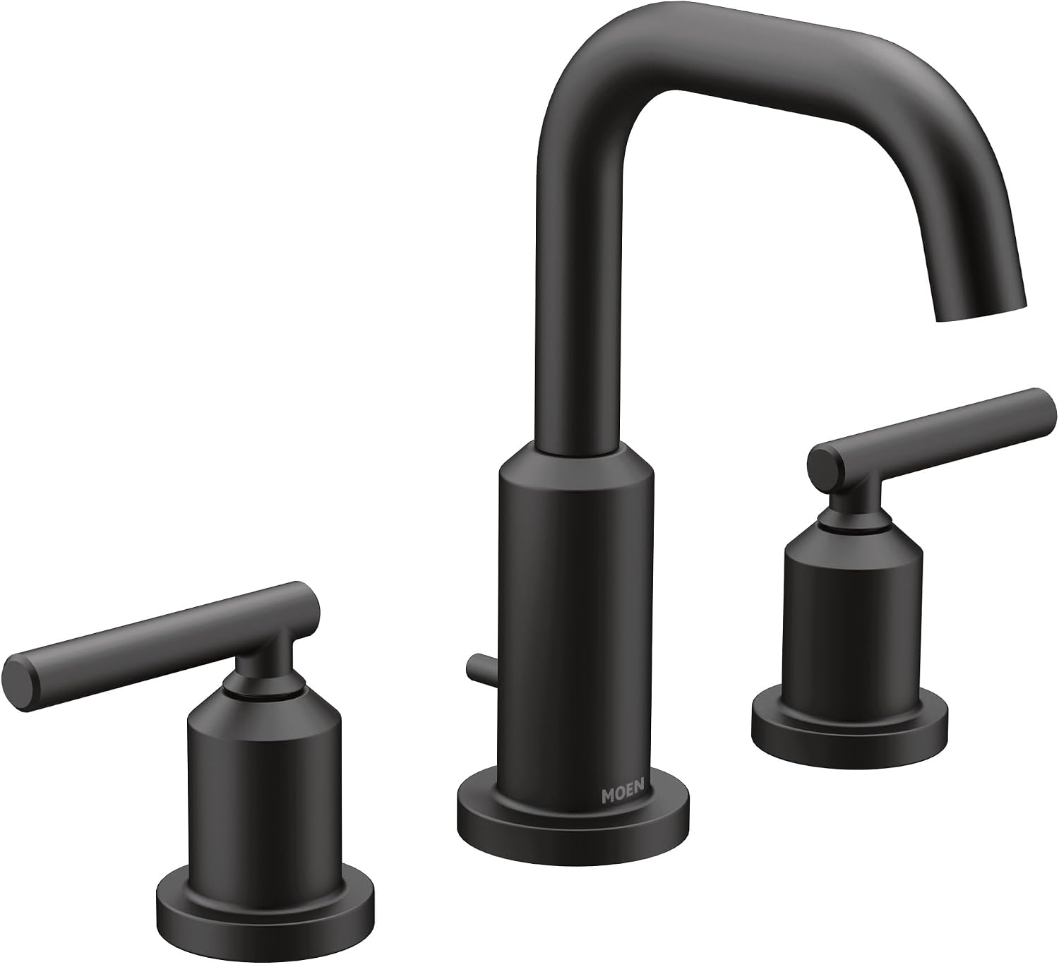 Moen T6142BL Gibson Two Handle 8-Inch Widespread High Arc Modern Bathroom Sink Faucet Valve Required, Trim Only, Matte Black