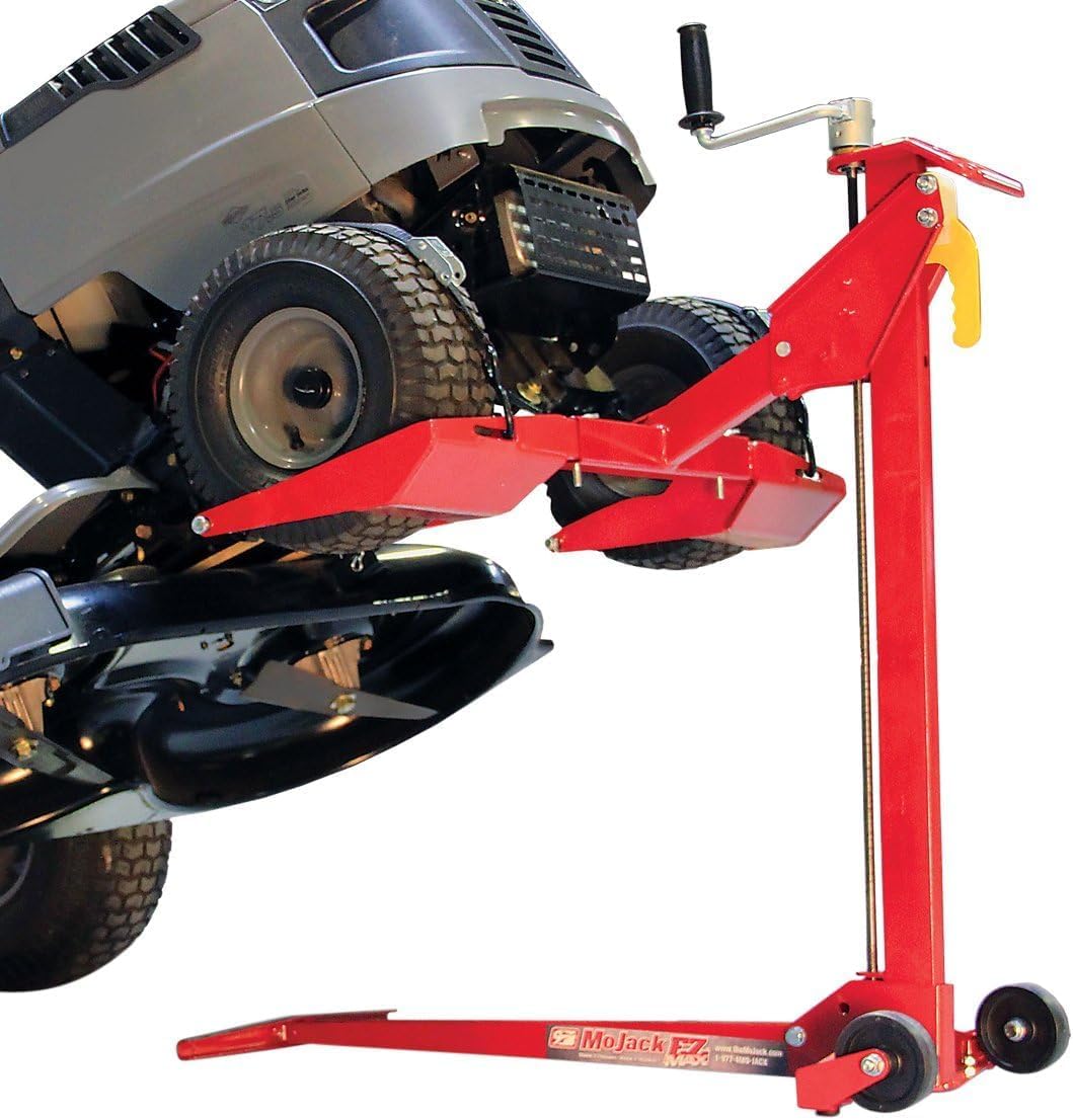 MoJack EZ MAX 45001-OP- Residential Riding Lawn Mower Lift, 450lb Lifting Capacity, Fits Most Residential & ZTR Mowers, Folds Flat for Easy Storage, Use for Mower Maintenance Or Repair