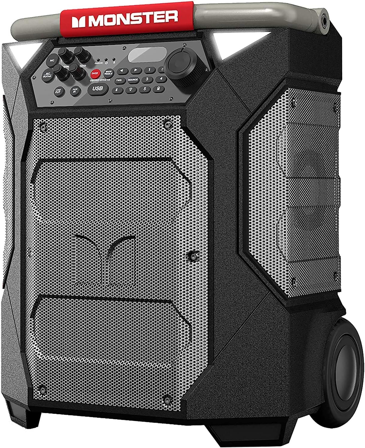 Monster Rockin’ Roller 270 Portable Wireless Speaker, 200W, 100H Playtime, IPX4 Water Resistant, Qi Charger, TWS Pairing