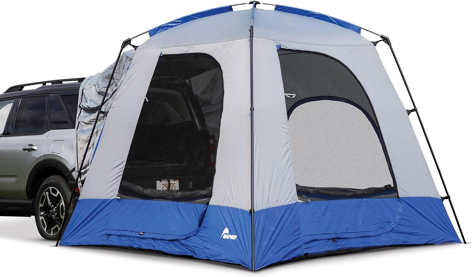 Napier Sportz SUV Tent 9×9 Vehicle Camping Tent with Full Rainlfy & Awning, Fits All CUVs, SUVs, Minivans, Sleeps 5 Adults, Blue/Gray