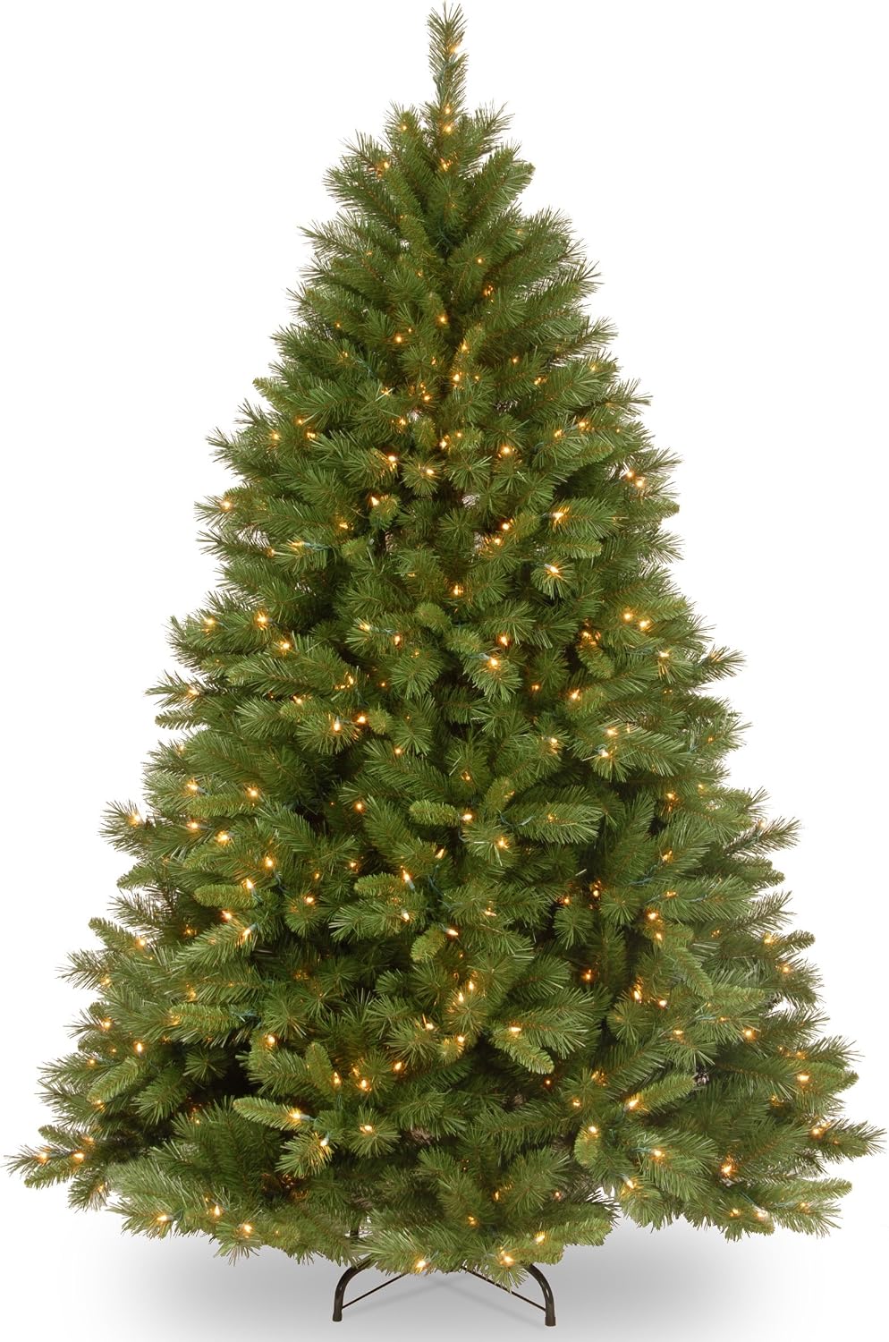 National Tree Company 7.5 ft Pre-Lit Winchester Pine Artificial Christmas Tree, 500 Clear Lights, 1,198 Tips, Includes Stand, Green