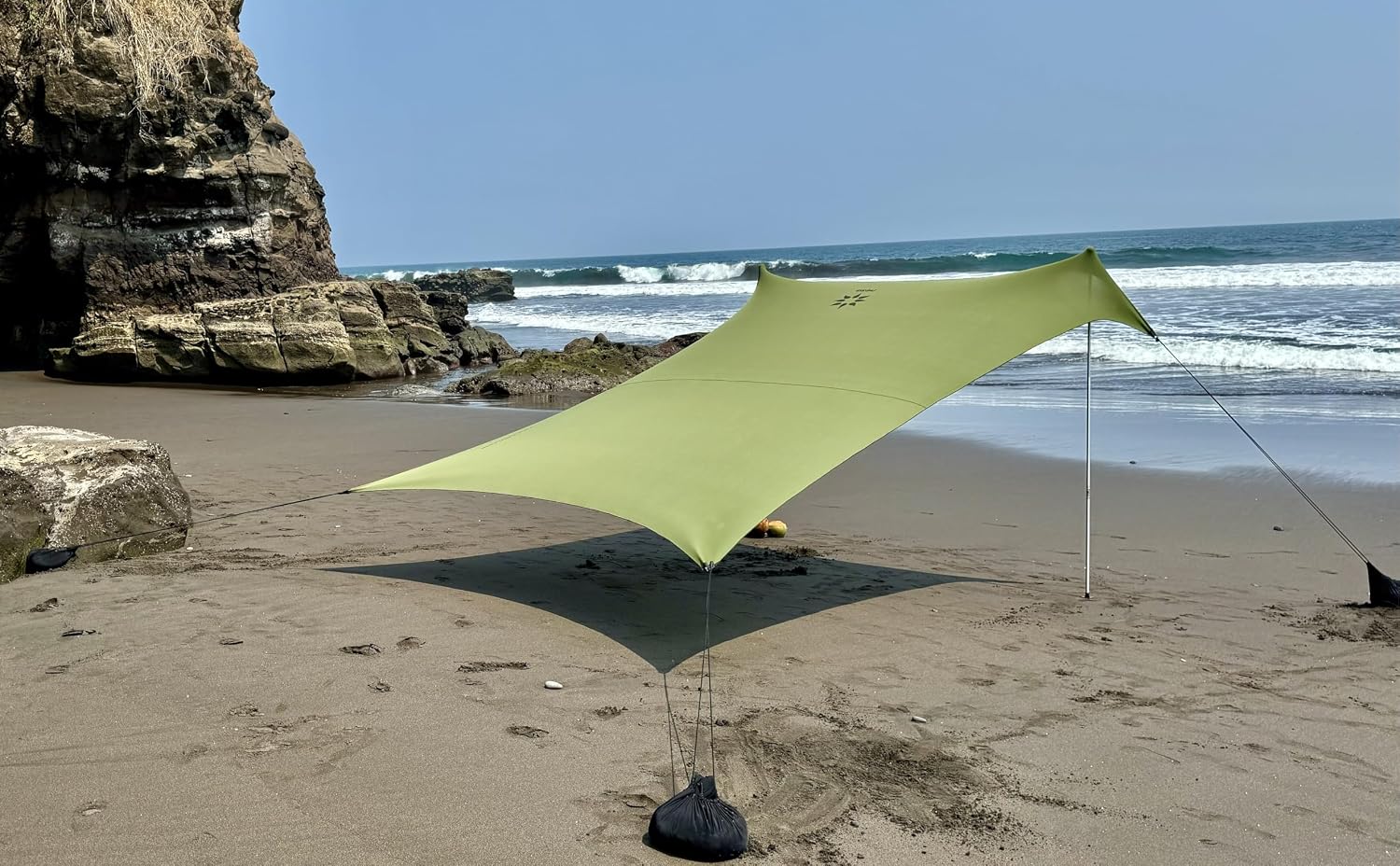 Neso Tents Grande Beach Tent, 7ft Tall, 9 x 9ft, Reinforced Corners and Cooler Pocket – Army Green