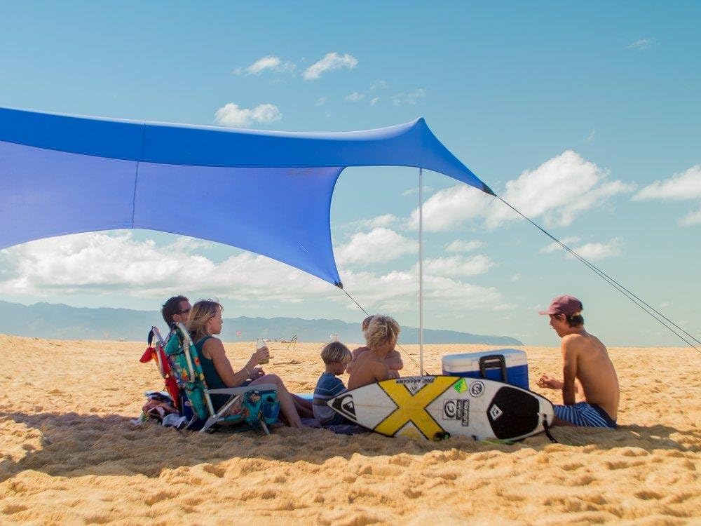 Neso Tents Grande Beach Tent, 7ft Tall, 9 x 9ft, Reinforced Corners and Cooler Pocket – Periwinkle Blue