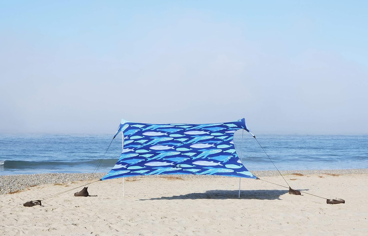 Neso Tents Grande Beach Tent, 7ft Tall, 9 x 9ft, Reinforced Corners and Cooler Pocket – Whales