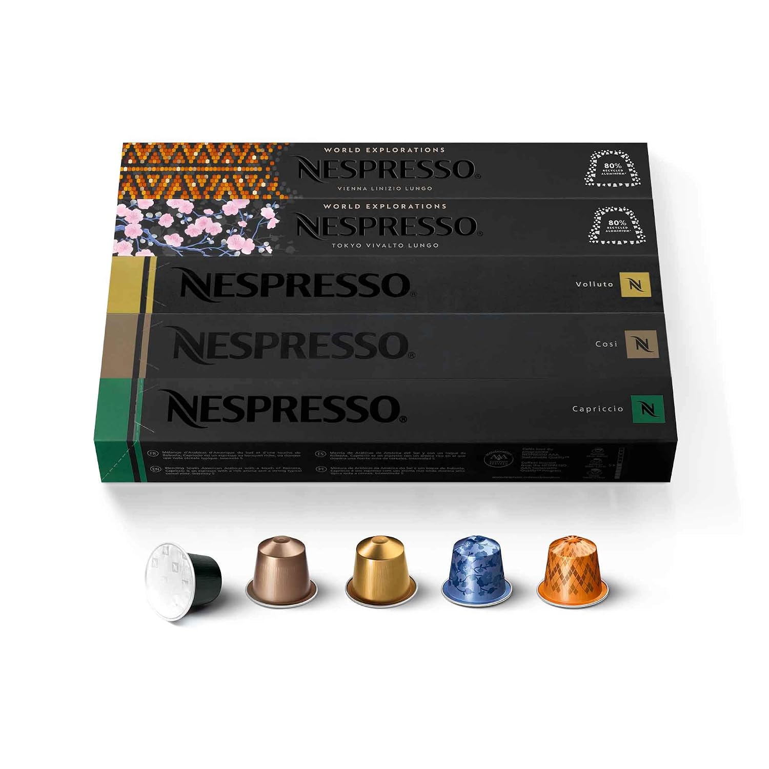 Nespresso Capsules OriginalLine, 50 Count Espresso Coffee Pods, Brews 3.7 ounce and 1.35 ounce (ORIGINALLINE ONLY)