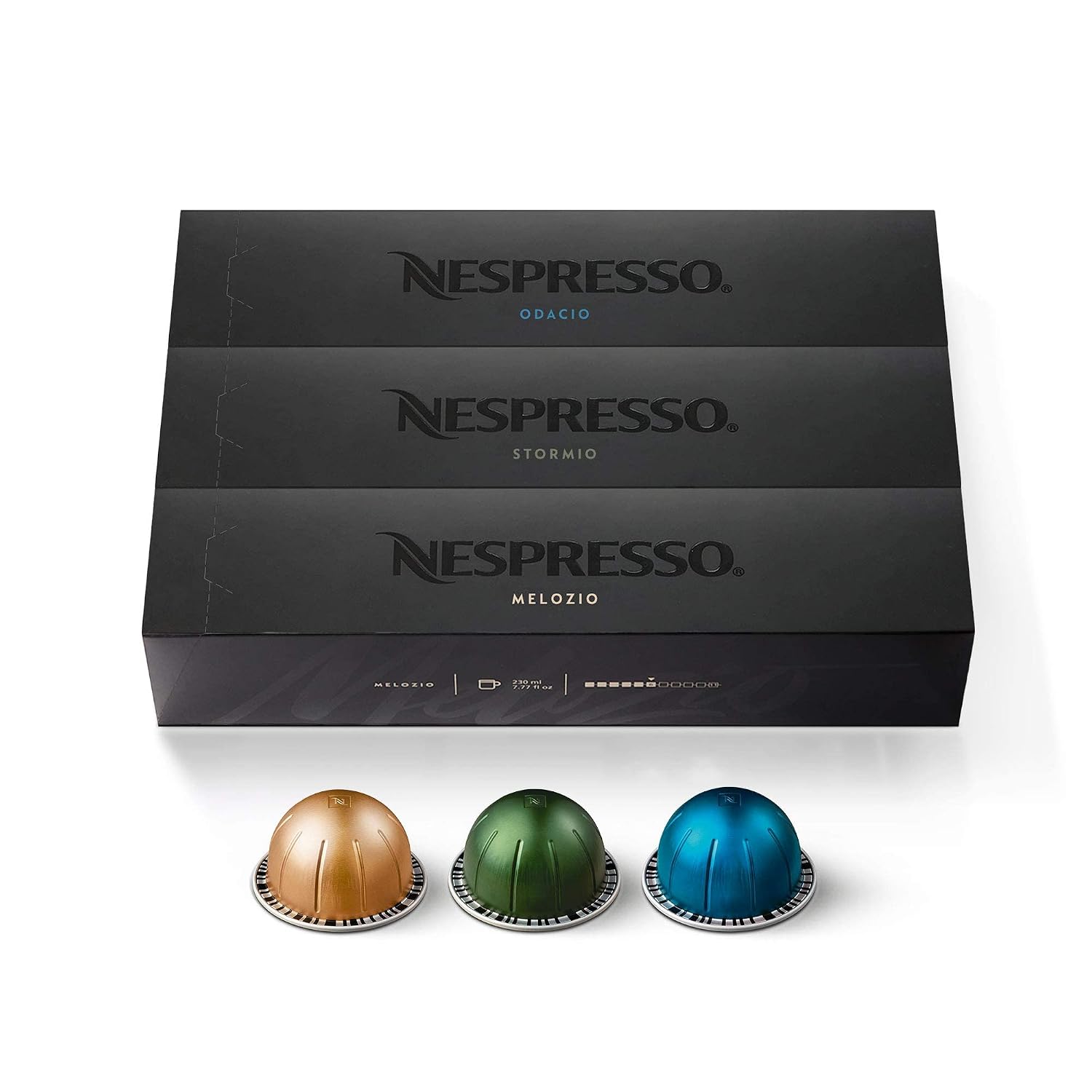 Nespresso Capsules VertuoLine, Variety Pack, Stormio, Odacio, Melozio, 30 Count, Brews 7.77 Fl Oz (Pack of 3 )