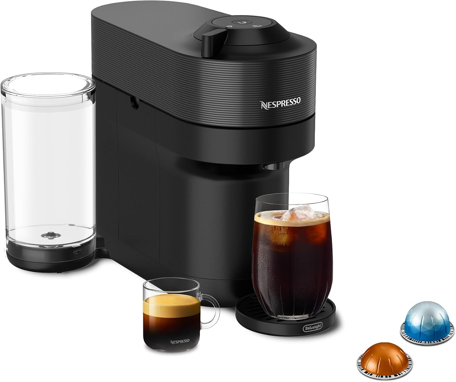 Nespresso Vertuo Pop+ Coffee and Espresso Machine by De’Longhi, Liquorice Black