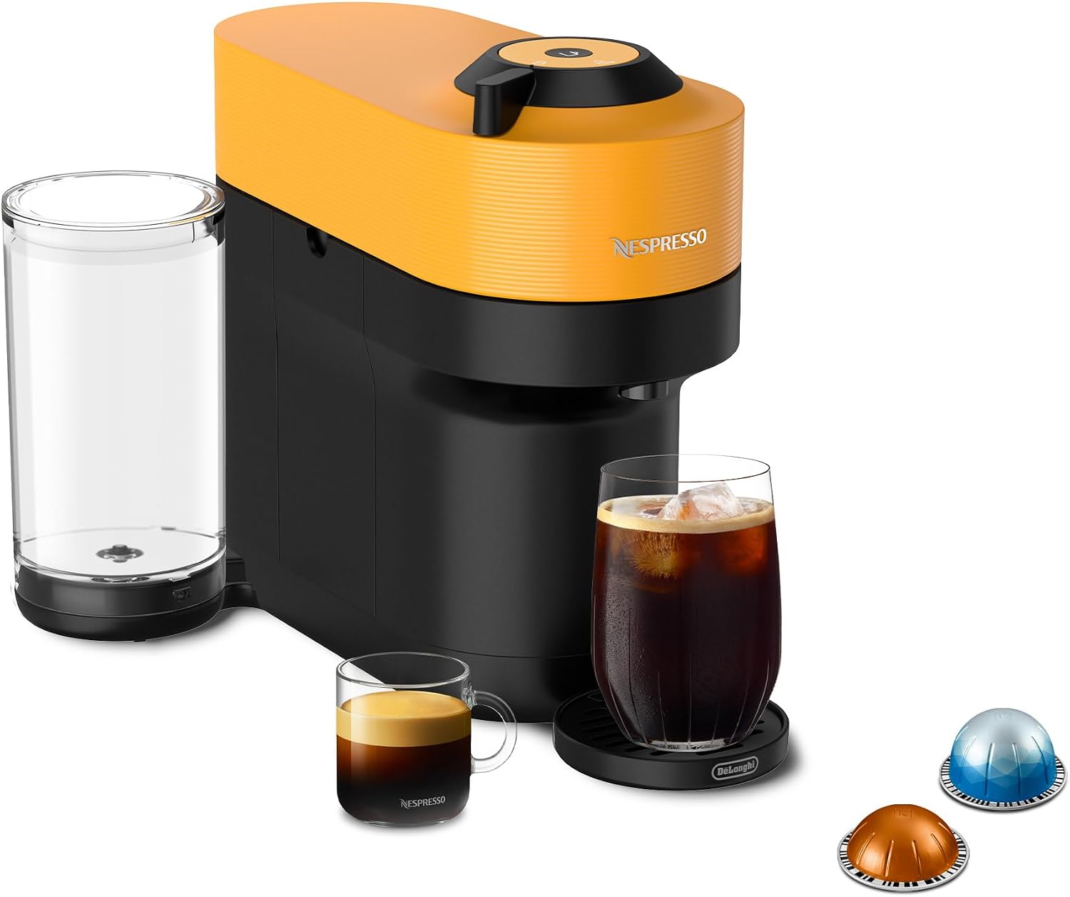 Nespresso Vertuo Pop+ Coffee and Espresso Machine by De’Longhi, Mango Yellow