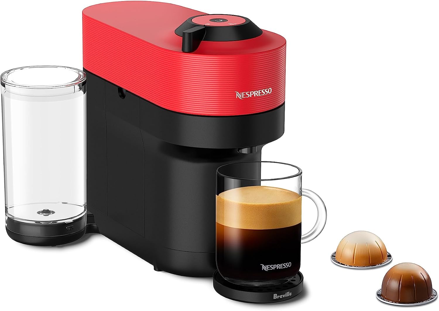 Nespresso Vertuo Pop+ Coffee and Espresso Maker by Breville, Spicy Red