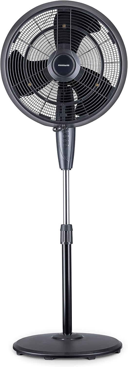 NewAir 18” Outdoor Misting Fan, 3 Nozzles, 1600 CFM, Oscillating Pedestal, Covers 500 Sq. Ft., Adjustable Height & Tilt