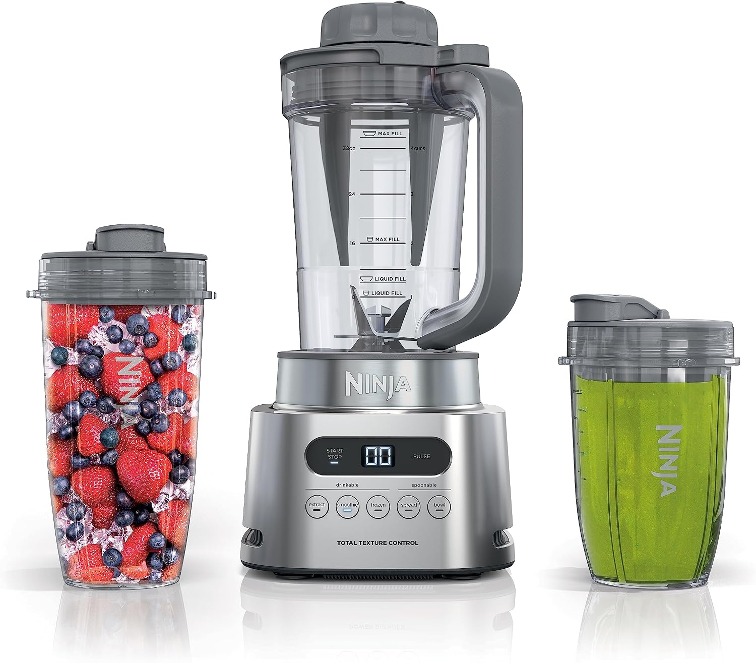 Ninja SS151 TWISTi Blender DUO, High-Speed 1600 WP Smoothie Maker & Nutrient Extractor* 5 Functions Smoothie, Gray