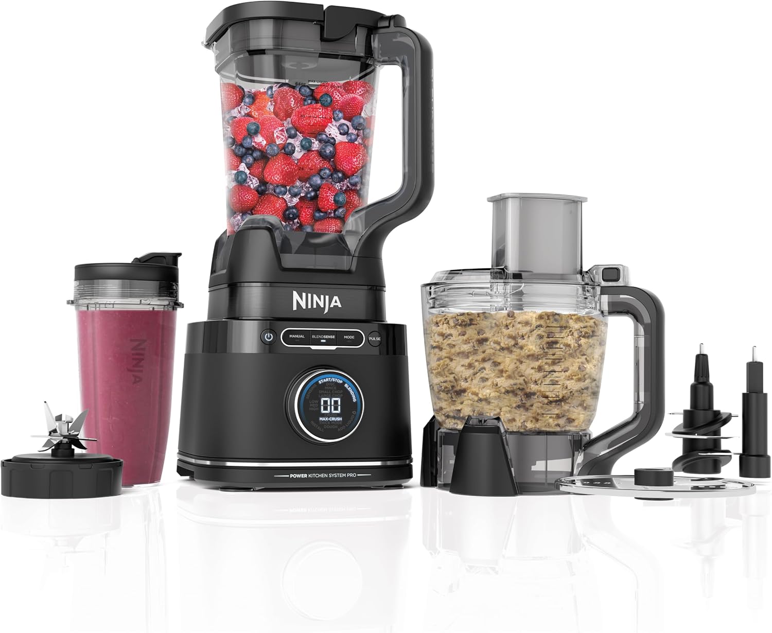 Ninja TB401 1800W Blender & Food Processor – BlendSense Intelligence for Smooth Results, Ideal for Smoothies, Dough, Salsa & More, Black