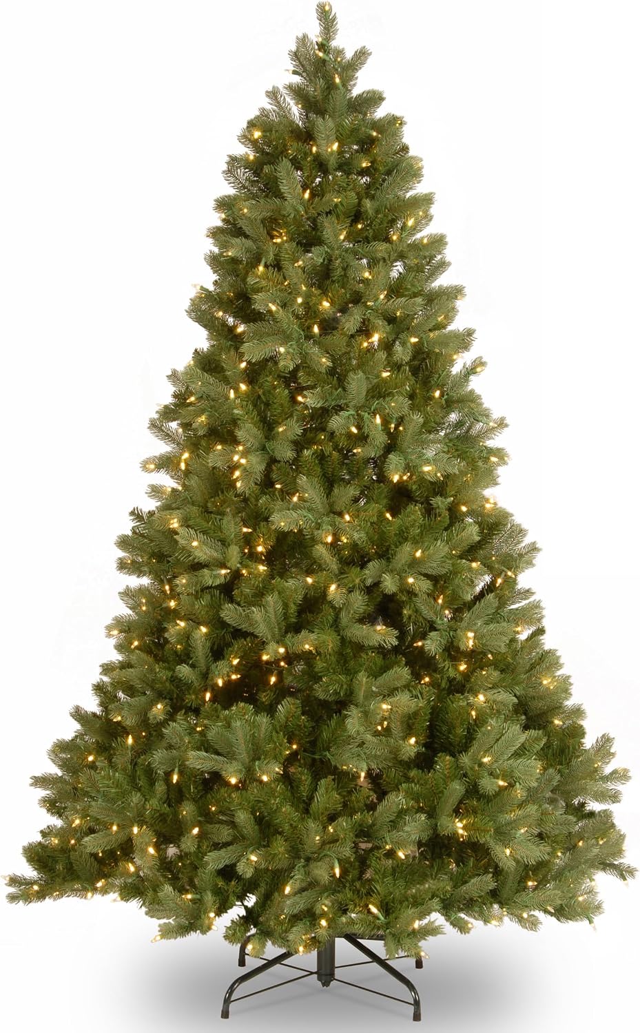 NTC 6.5 ft Pre-Lit Downswept Douglas Fir Artificial Christmas Tree, 650 LED Lights, 1,227 Tips, Foot Pedal, 10 Light Functions, Includes Stand